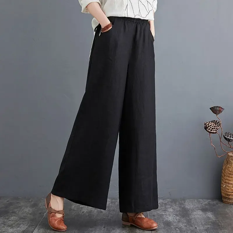 Pantalones de cintura alta para mujer otoño G tendencias 2025 todo medio nuevo en Xxl cómodo elástico Vintage Harajuku pantalones sólidos para mujer