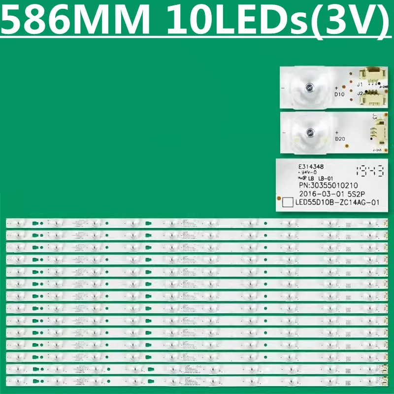 Tira de retroiluminação LED para retroiluminação, LED55D10A-ZC14AG-01 A55U S55U LS55H6000 LS55H3000W LE55D8810 LE55D88UD LS55AL88M81