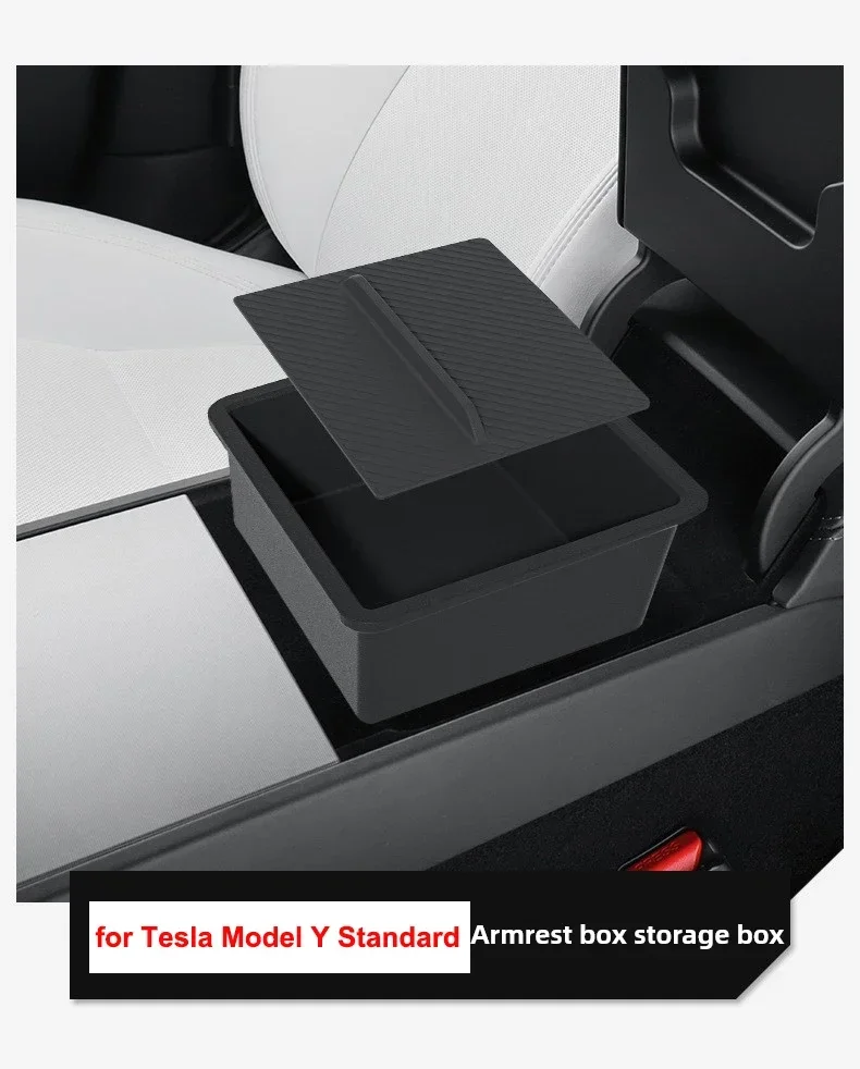 Für Tesla Model Y Standard 2026 Mittelkonsolen-Aufbewahrungsbox Armlehnenbox Aufbewahrungsfach Schutzmatte Innenraum-Zubehör – Detail 17