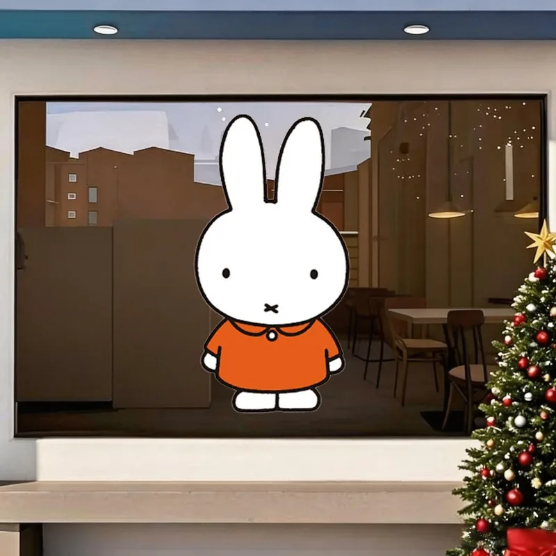Cartoon Kawaii New Static Sticker Glueless No Damage To Glass Relaxed Originality Cure Waterproof Sun Protection Fashion Miffy