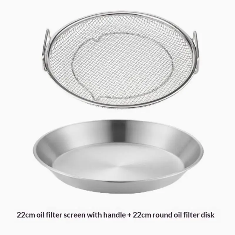 Stainless Steel Oil Filter Basket Reusable Round Mesh Strainer For Frying Cooking Kitchen Grease Separation view 6