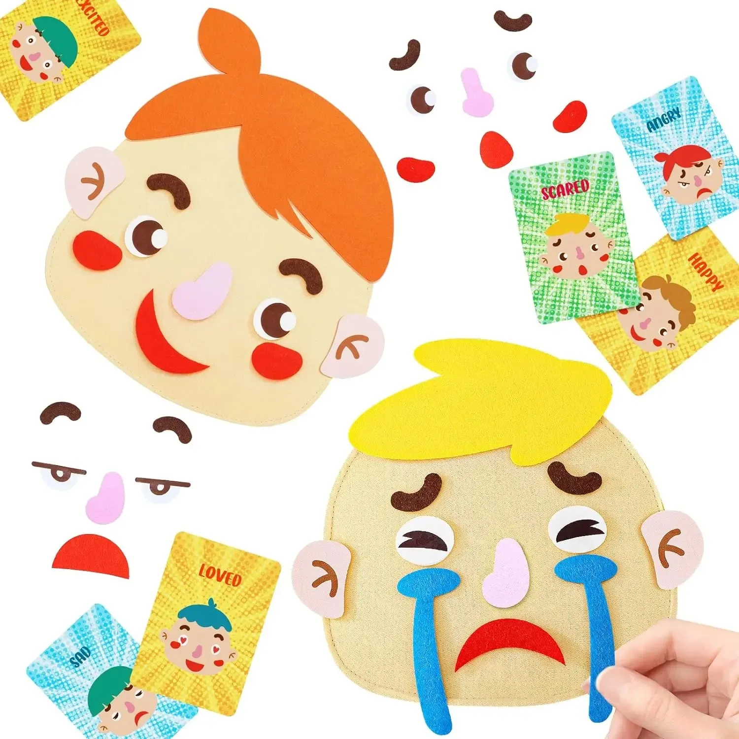 Kids Emotional Change Toys Facial Expression Game With 9pcs Cards Preschool Learning Educational Toys