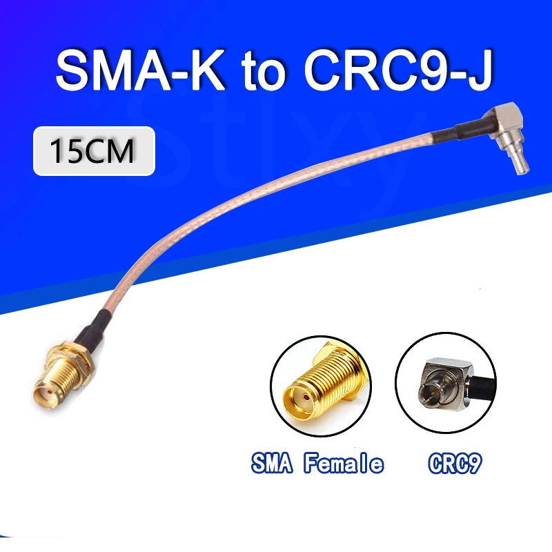 50PCS SMA Female to CRC9 MALE Right Angle Connector RG316 Pigtail Cable 10CM 15cm 20CM SMA-K/CRC9-JW