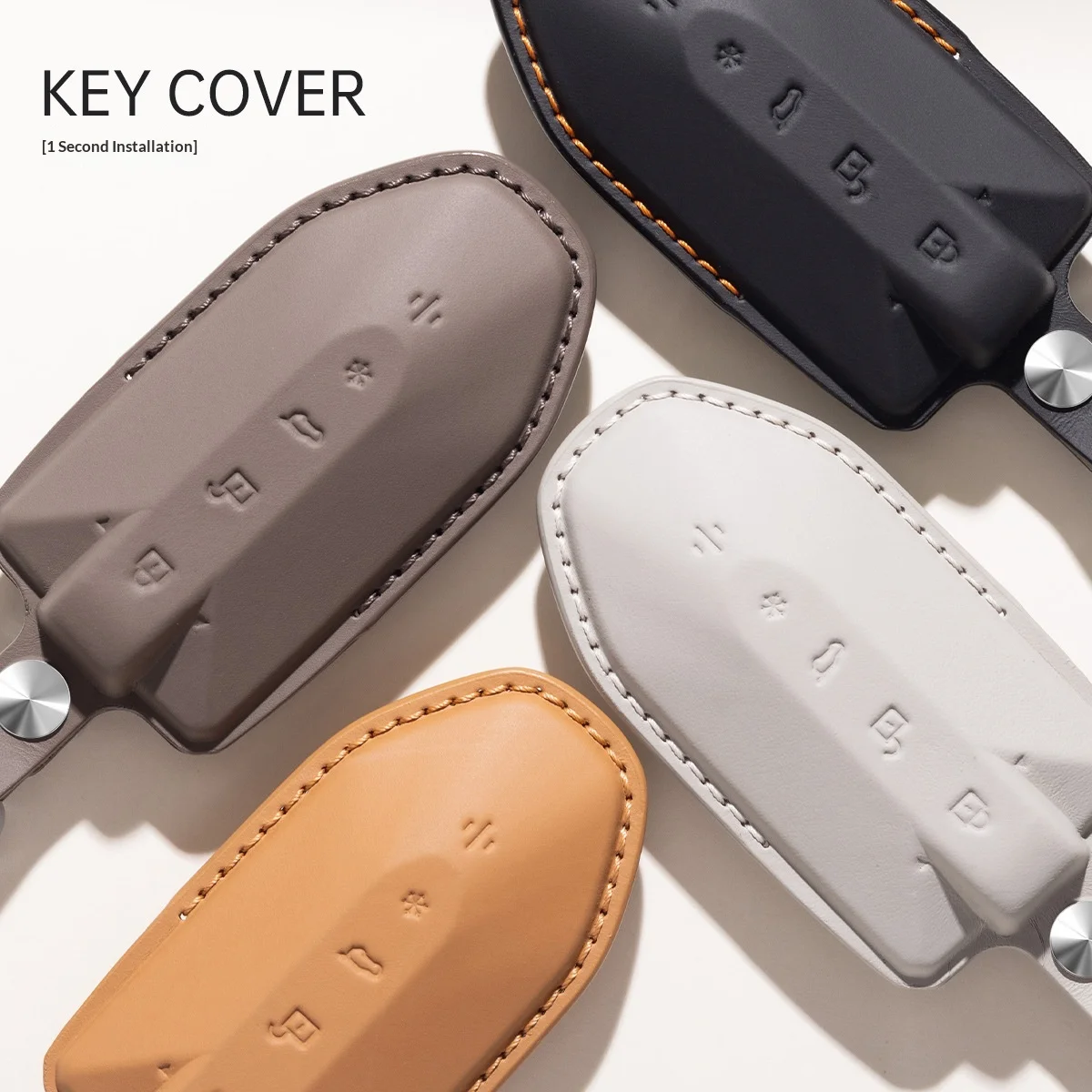 Premium Genuine Leather Car Key Case Cover For Mahindra KUV100 Remote Key Fob Protective Shell With Keychain