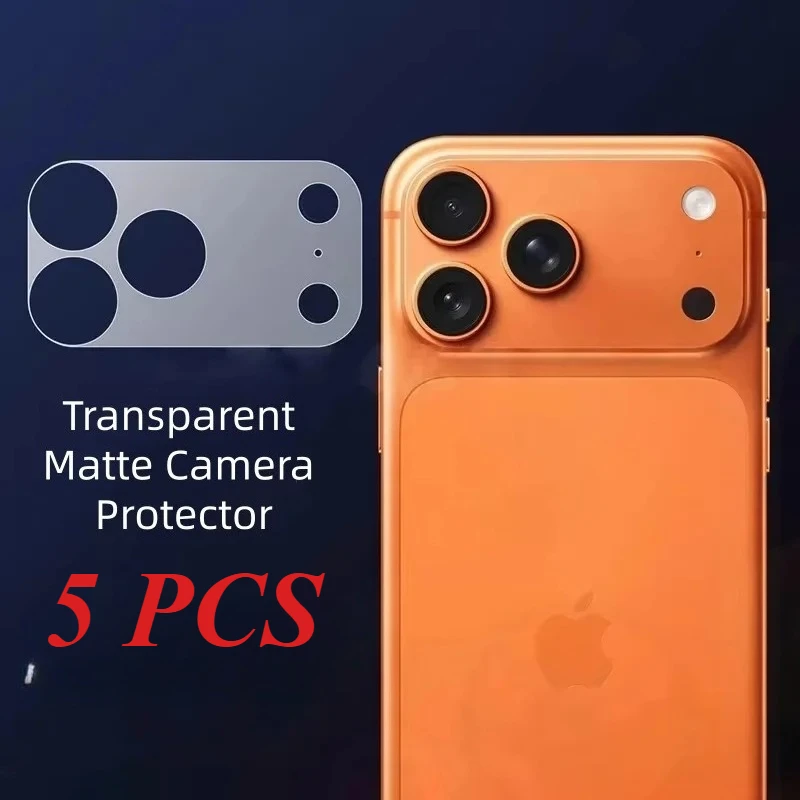 5Pcs HD Transparent Matte Camera Protector for IPhone 17 Pro Max 17 Pro Anti-scratch Full Cover Clear Backplate Lens Film Cap