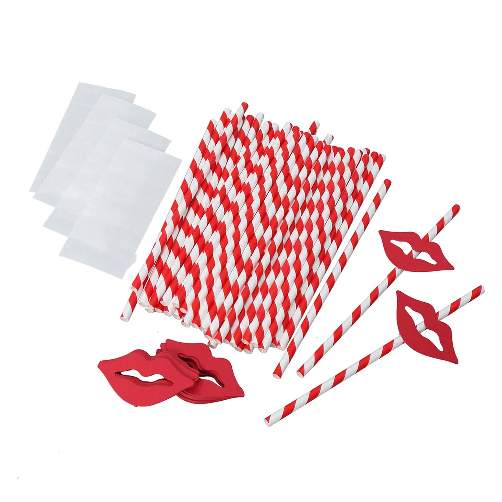 10pcs Heart Shape Paper Straws Decorative Cocktail Drinking Straws for Graduation Birthday Party Wedding Decoration Supplies (On