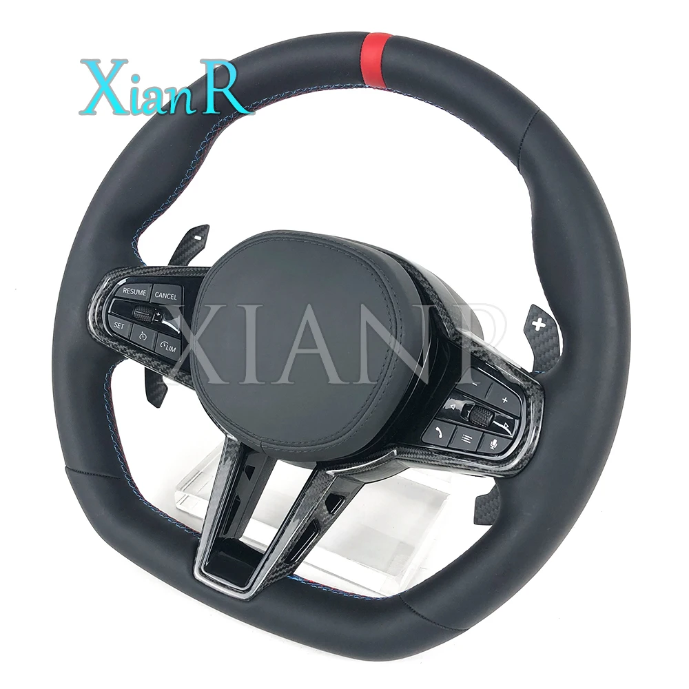 For BMW F30 F35 F10 F82 F20 G30 G38 G80 Car Steering Wheel Old Upgraded New Carbon Fiber Smooth Leather Steering Wheel Assembly