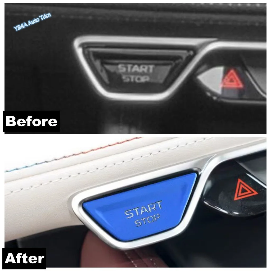 Auto Center Control Gear Shift Start Stop Button Sequins Sticker Cover Trim Accessories For Geely Monjaro Kx11 Manjaro 2023 2024