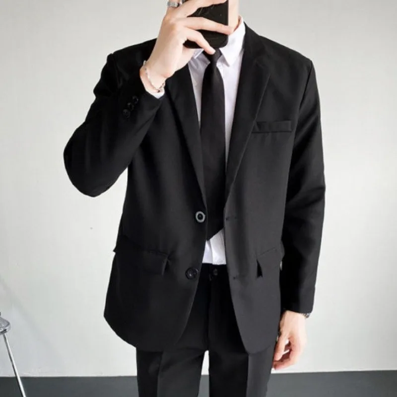 

Однобортная весенне-осенняя куртка для мужчин, повседневные мужские костюмы и пиджаки, элегантная модная мужская одежда 2025 года, роскошные джентльменские пальто