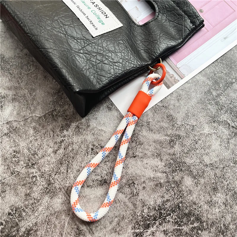 Telephone Laniere Candy Color Key Lanyard With Patch Mobile Rope Metal Keyring Wrist Strap Exquisite Phone Accessories Woman