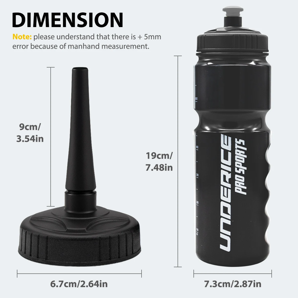 Buz hokeyi su şişesi hokey şişesi 1000ML BPA ücretsiz hokey ekipmanları için buz hokeyi futbol Lacrosse şişe hokey aksesuarla
