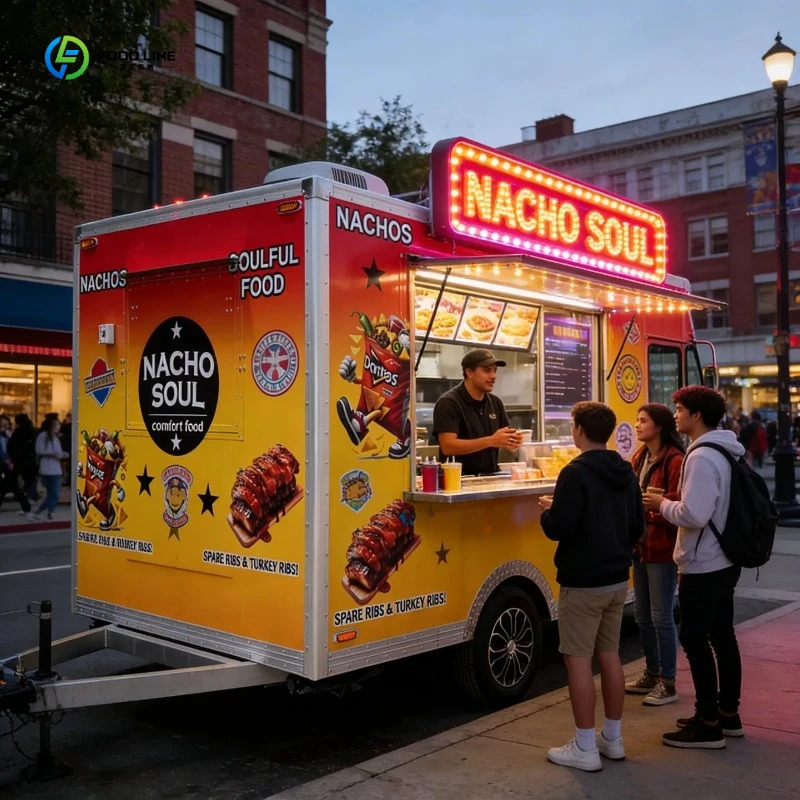 Heavy Duty Large Capacity Outdoor Cooking High Durability Structure Food Trailer Ice Cream Truck Mobile Food Truck