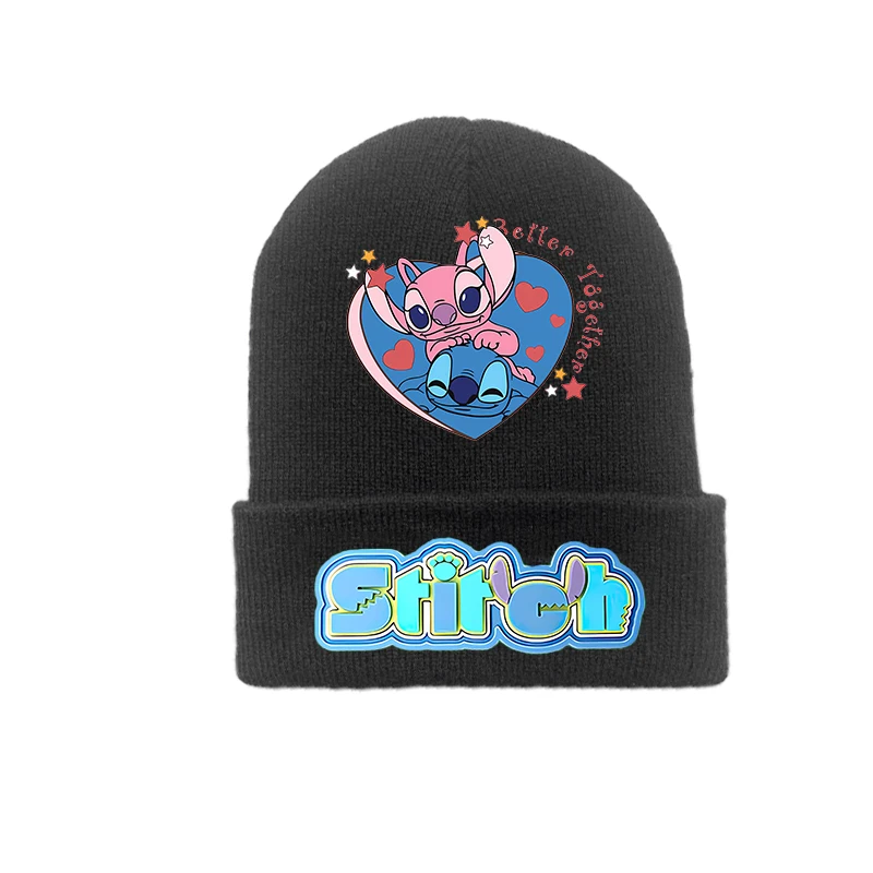 Stitch Knitted Cap Headgear Autumn Winter Woolen Hat Cartoon Anime Cap Student Bonnet Kids Boys Girls Christmas Birthday Gifts