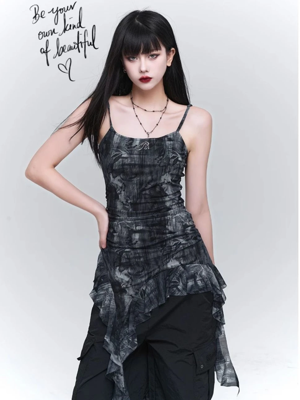 Summer Vintage Lace Design Irregular Ruffle Camisole Women Coquette 2000s Aesthetic Halter Tops Female Sexy Gyaru Y2k Crop Tops