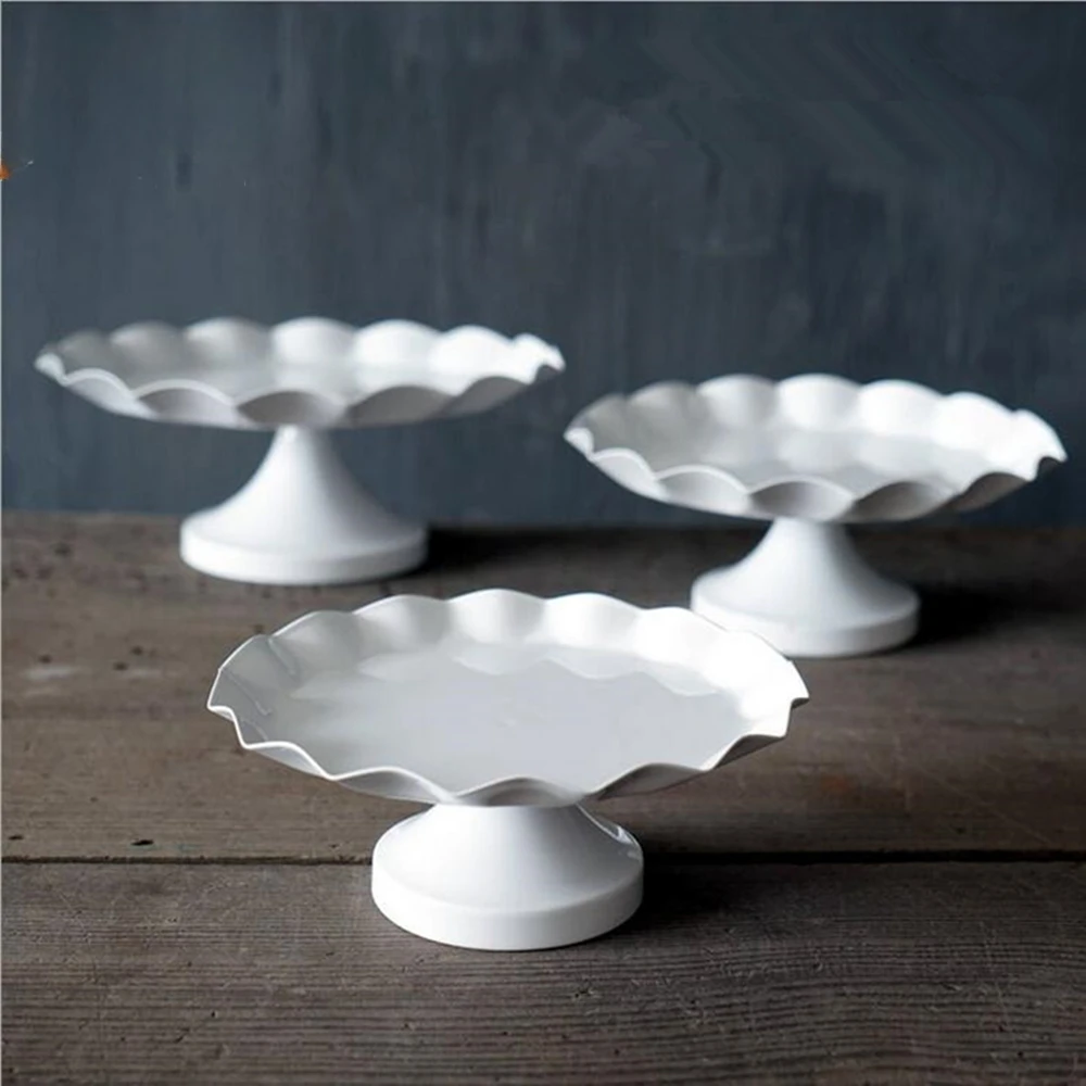 Wedding Party Baking Pastry Dessert Tools Decorative Cupcake Holder New White Metallic Cake Holder