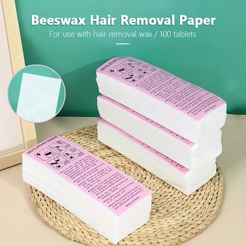 100PCS Professional Non Woven Hair Removal Wax Paper Body And Facial Wax Strips Epilator For Lady Women Men Health