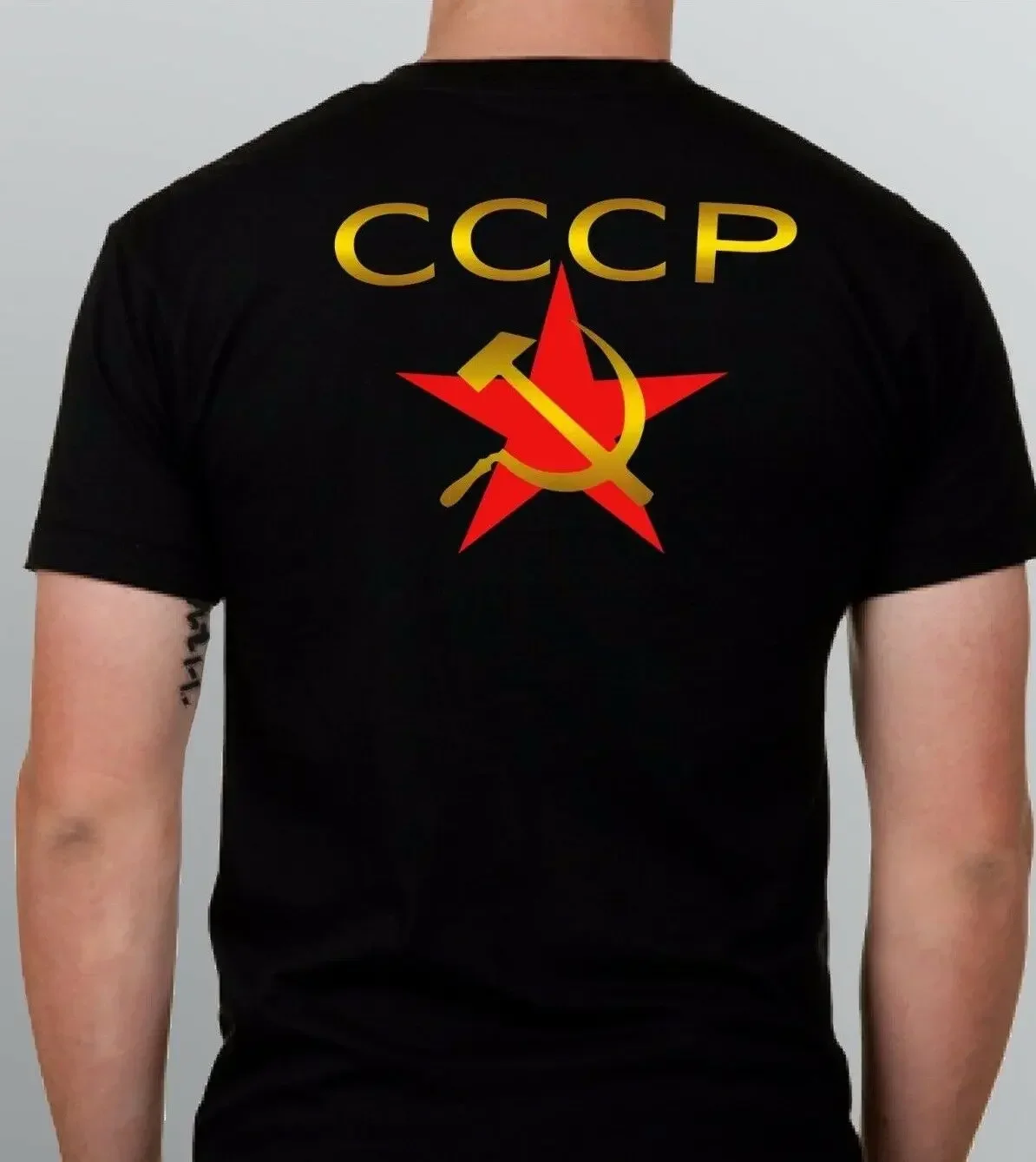 Russia USSR Red Star Vintage Soviet Hammer and Sickle CCCP Emblem T Shirt. Short Sleeve 100% Cotton Casual T-shirts Loose Top