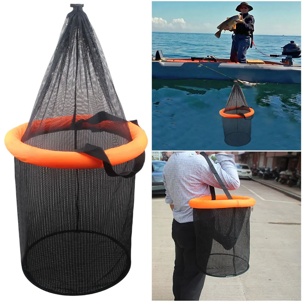 Плавающая корзина для рыболовной приманки, сетка для живой рыбы, клетка, рыболовное ведро, сумка для хранения рыбы