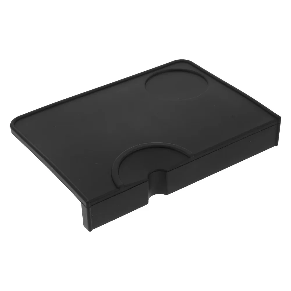 Non-Slip Silicone Coffee Tamper Mat Wear-resistant Black Espresso Tamping Pad Thicken Corner Edge Coffee Powder Press Pad