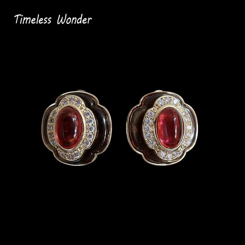 Timeless Wonder – boucles d'oreilles fantaisie en verre et zircon pour femmes, bijoux de créateur, cadeau doux, rare, haut de gamme, tendance, 3346