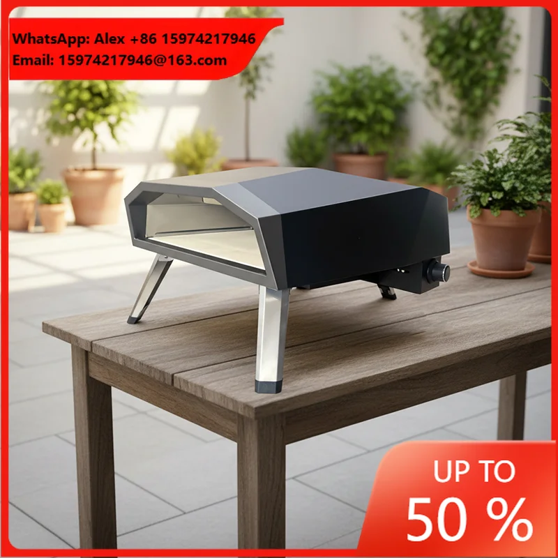 Large Capacity 16 Inch Outdoor Gas Pizza Oven Stainless Steel Portable BBQ Grill Station With Foldable Legs For Backyard