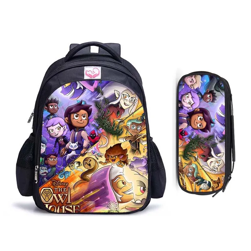 Imagem -03 - Disney-mochila de Desenhos Animados para Crianças Bolsa de Ombro Escolar Mochila Universitária para Meninos e Meninas Casa da Coruja 16