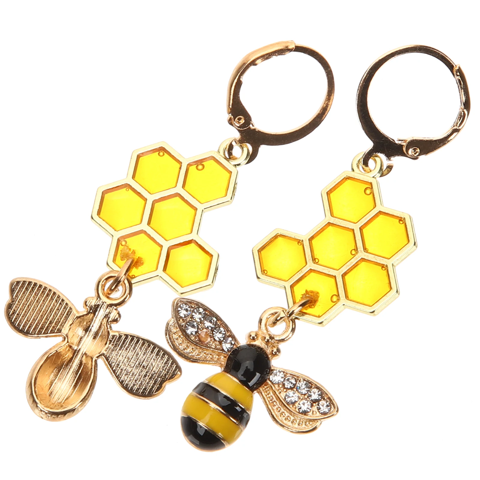 

Honeycomb Earrings Bee Dangle Accessories Lightweight Comfortable Summer Beach Birthday Clubs Festival Dating Wedding