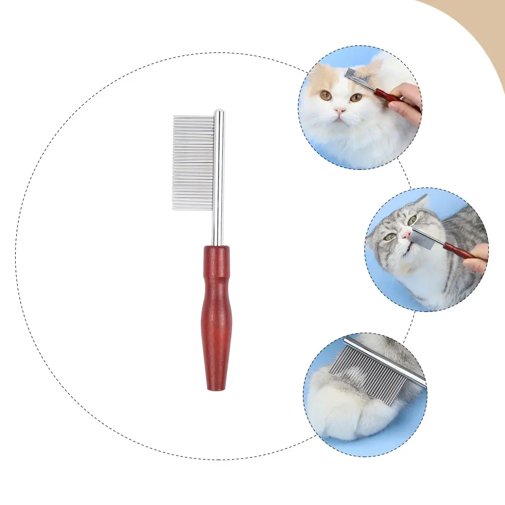 

Fine Tooth Pet Combs Brown Steel Needle 2x10 5cm Grooming Brush Household Accessory Removes Debris Tangles Dust Efficiently