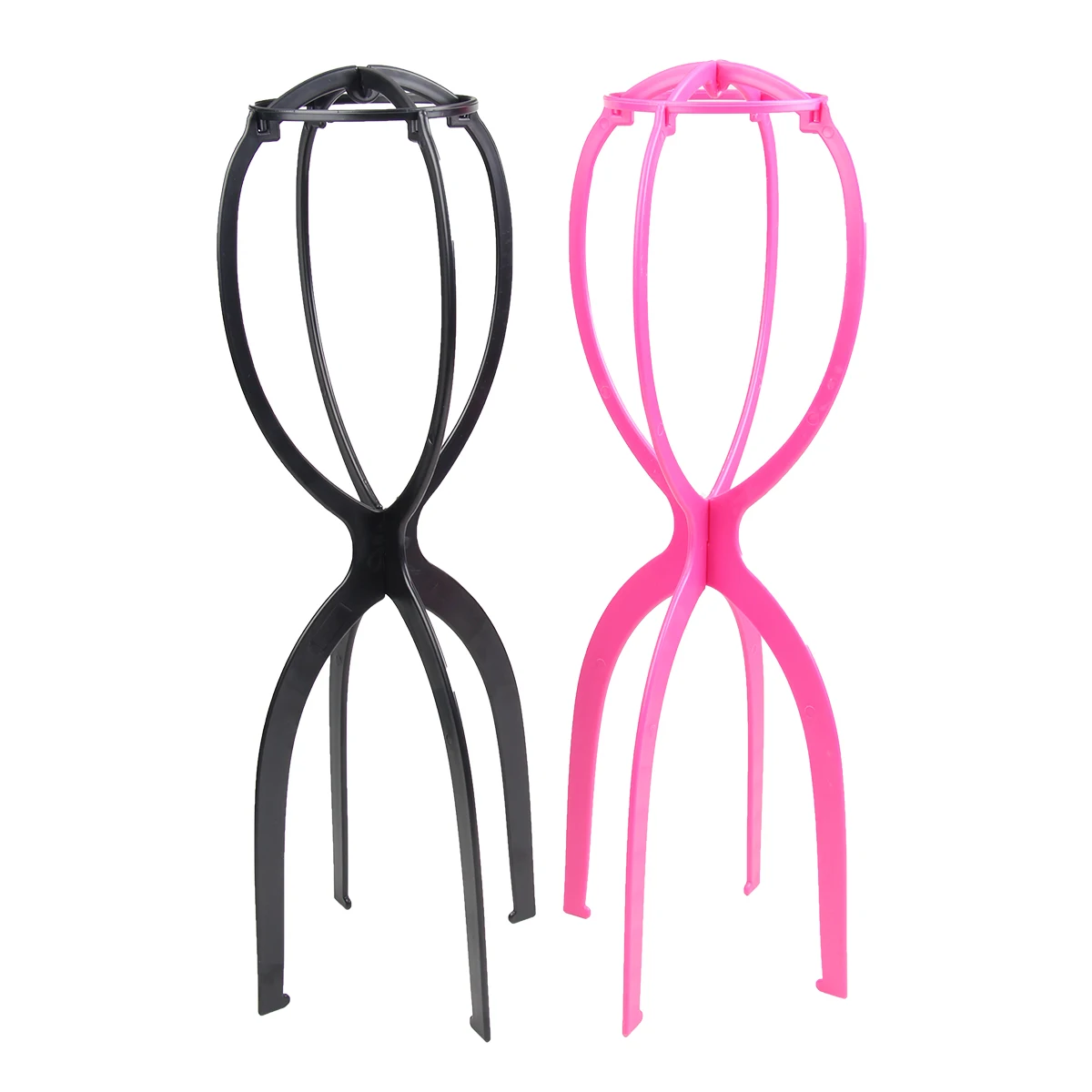

For AliLeader Portable Folding Wig Display Stand Colorful High Plastic Hat Cap Hair Holder for Long Wigs Hair Extension Tools