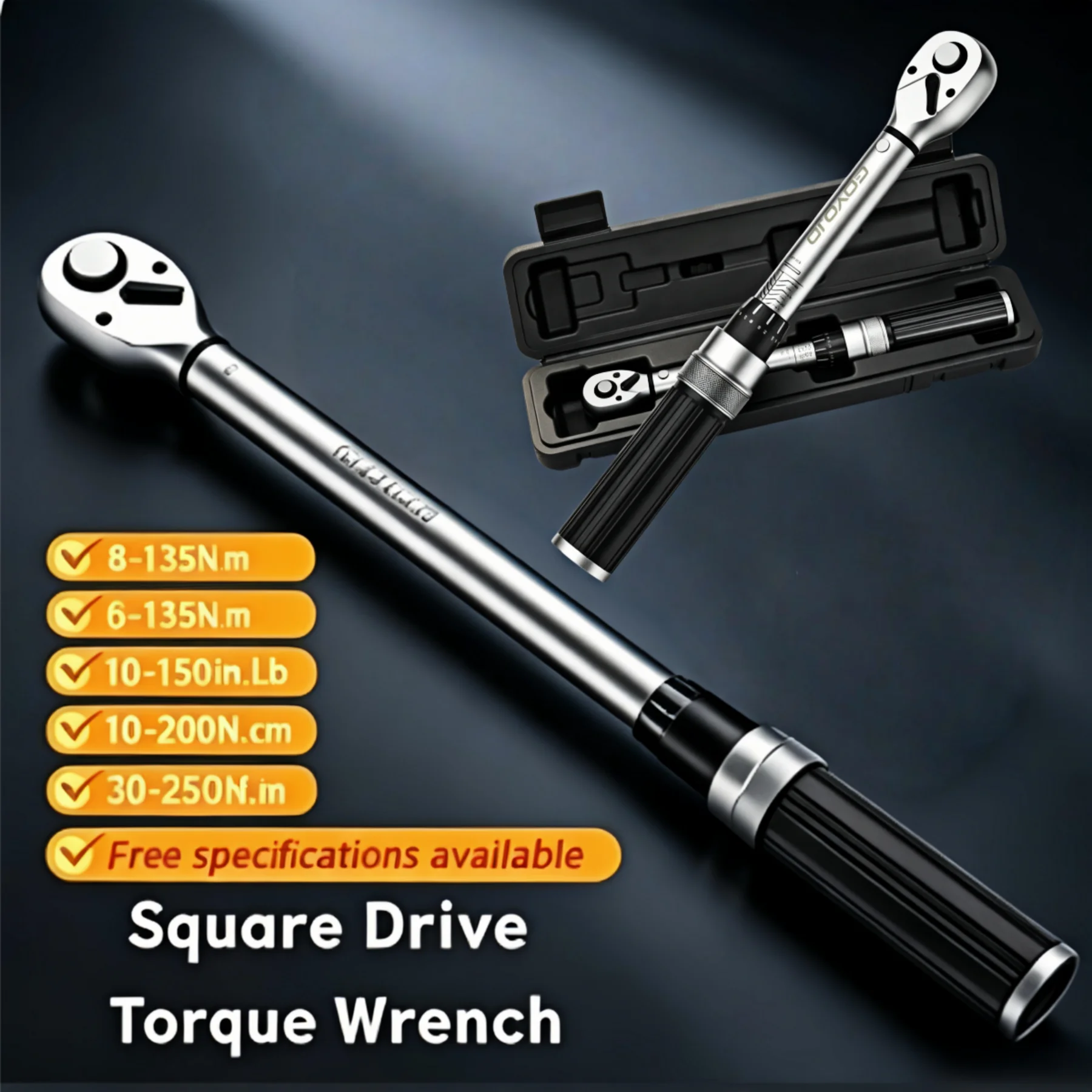 

GOYOJO High Precision Preset Torque Wrench 5-350n.M Square Drive Spark Plug Repair Tool for Motorcycle & Auto 5 Optional Sizes