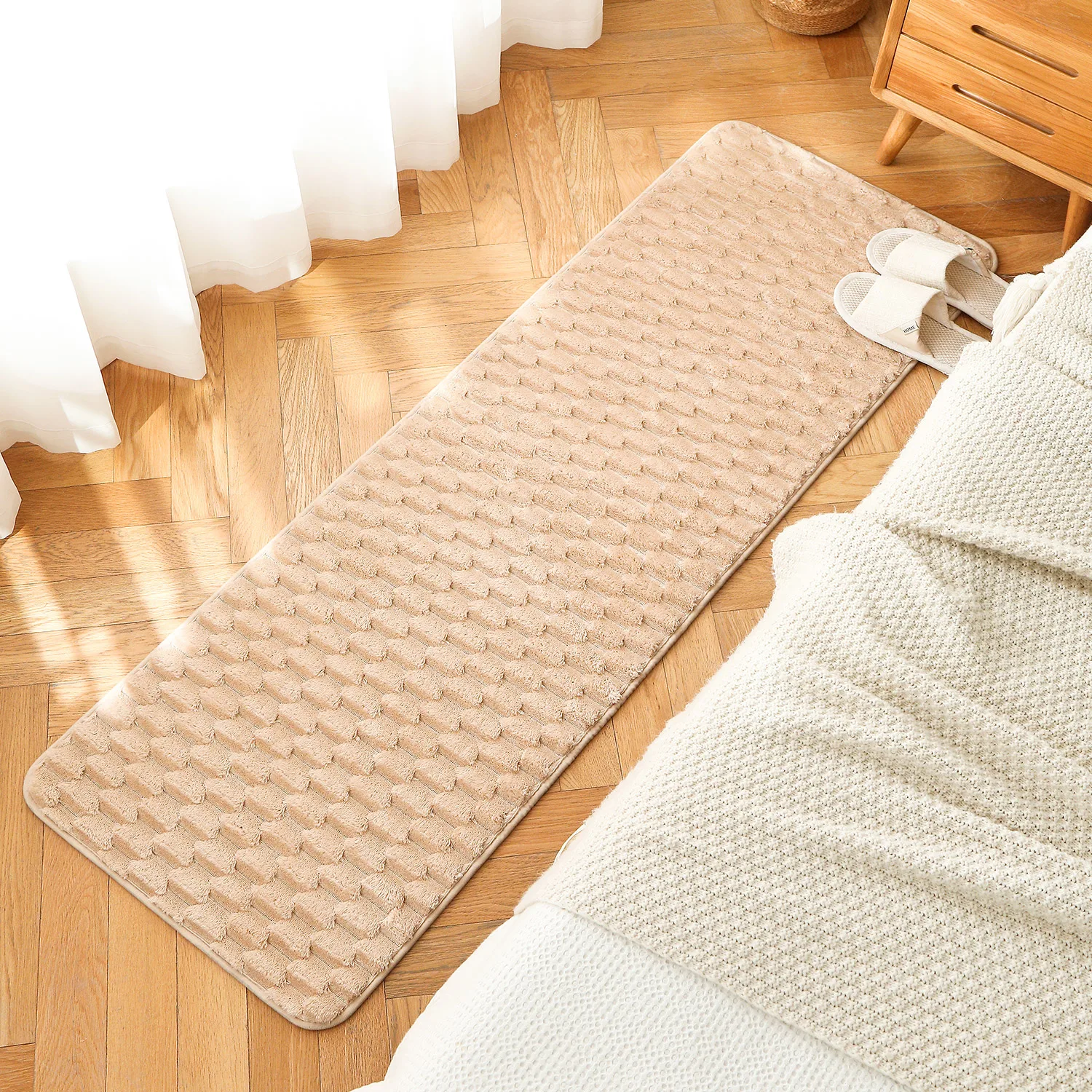 Bathroom mat-Non-slip absorbent foot mat Plush door mat Soft microfiber bedroom carpet-Plush plush bathroom carpet and shower ma