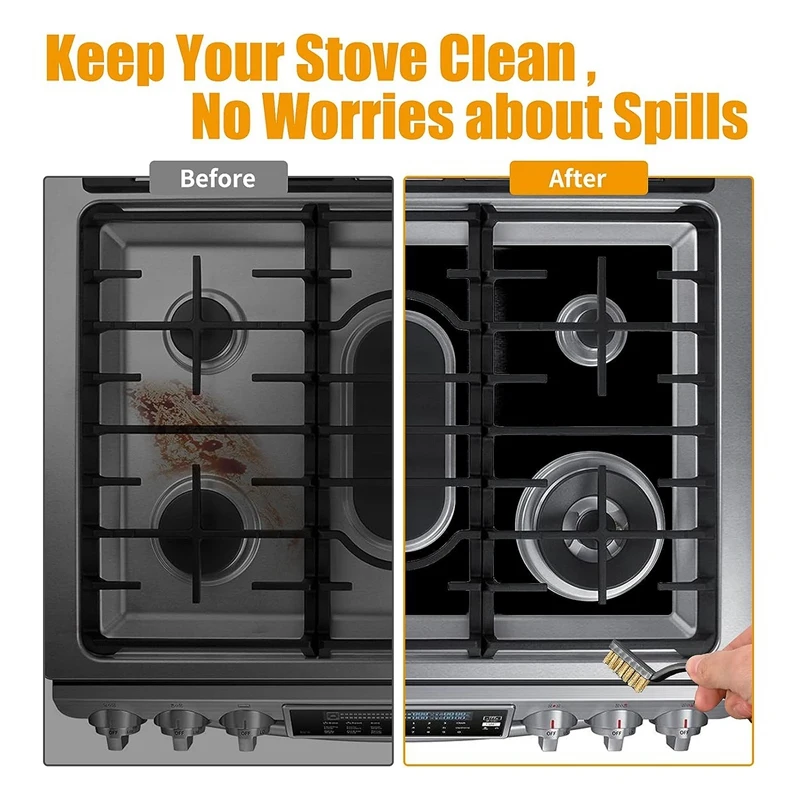 Stove Burner Covers Gas Stove Protectors, Reusable Gas Stove Covers, Non-Stick Washable Stove Liner, (0.4Mm, 2Pack)