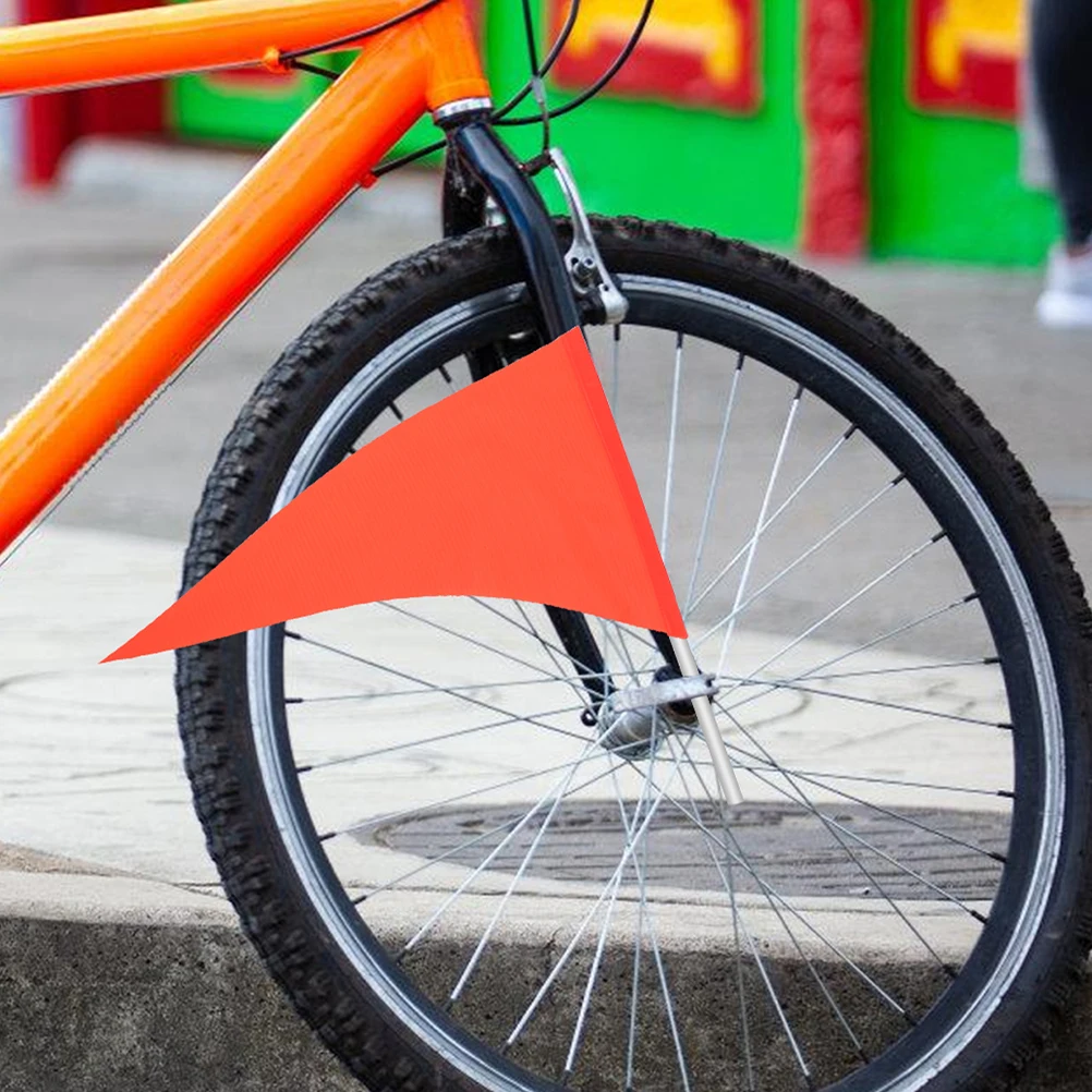 

4 Pieces PVC Warning Triangle Flags 21x42x42cm for Bicycles Compatible 6mm Poles High Visibility Cycling Safety Accessories Bike