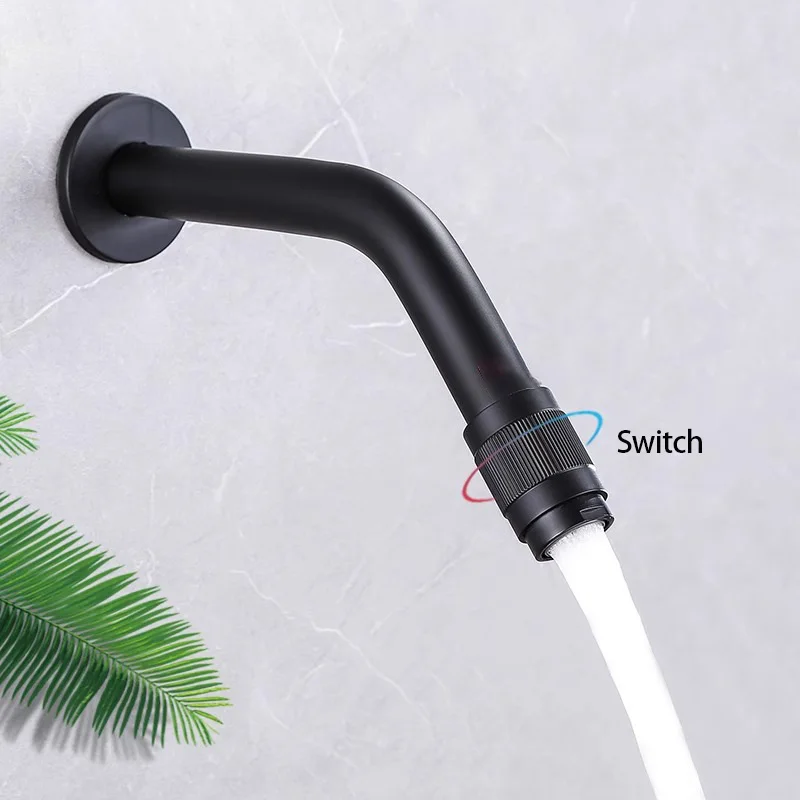 Bathroom Wall Mounted Basin Faucet Single Cold Water Sink Tap Balcony Washbasin Mop Pool Faucet Long Spout Lavatory Bibcock