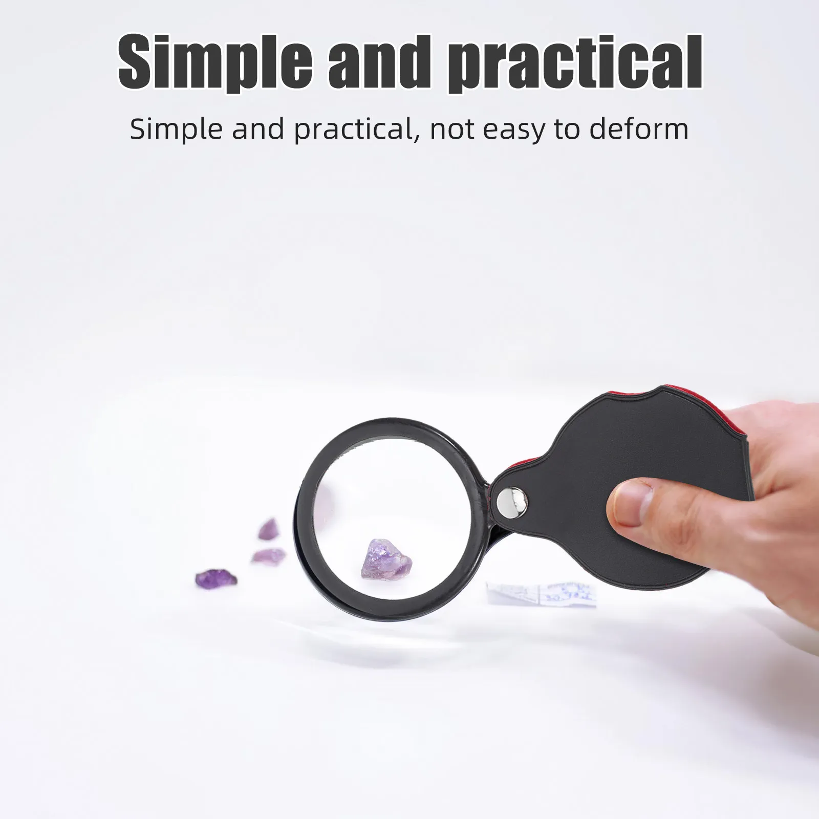 4Pcs Portable Foldable Pocket Magnifier 10X Mini Transparent Glass Handheld Magnifying Glass for Reading Science Class