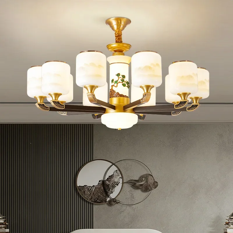 ALBERT Hedendaagse luxe messing hanglamp Chinese stijl woonkamer eetkamer slaapkamer villa hotel voorbeeldkamer kroonluchter