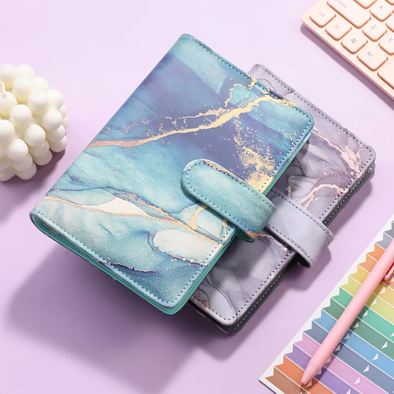 A6 Marble Colorful Money Budget Planner Binder Zipper EnvelopesCash Envelopes For Budgeting Money Organizer For Budget Binder