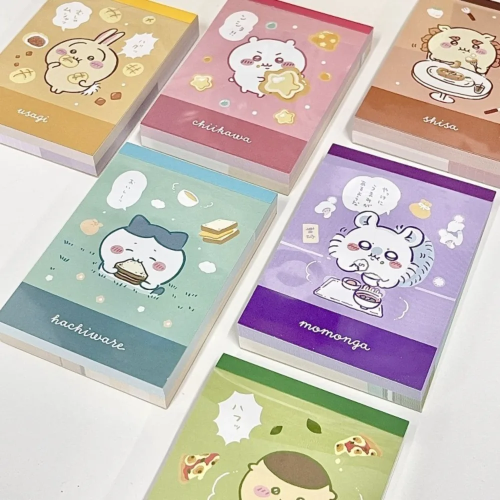 Chiikawa Memo Pad Cute Cartoon Colorful Pages Tearable Note Book Kawaii Stationery Student Hand Account DIY Daily Message Gift