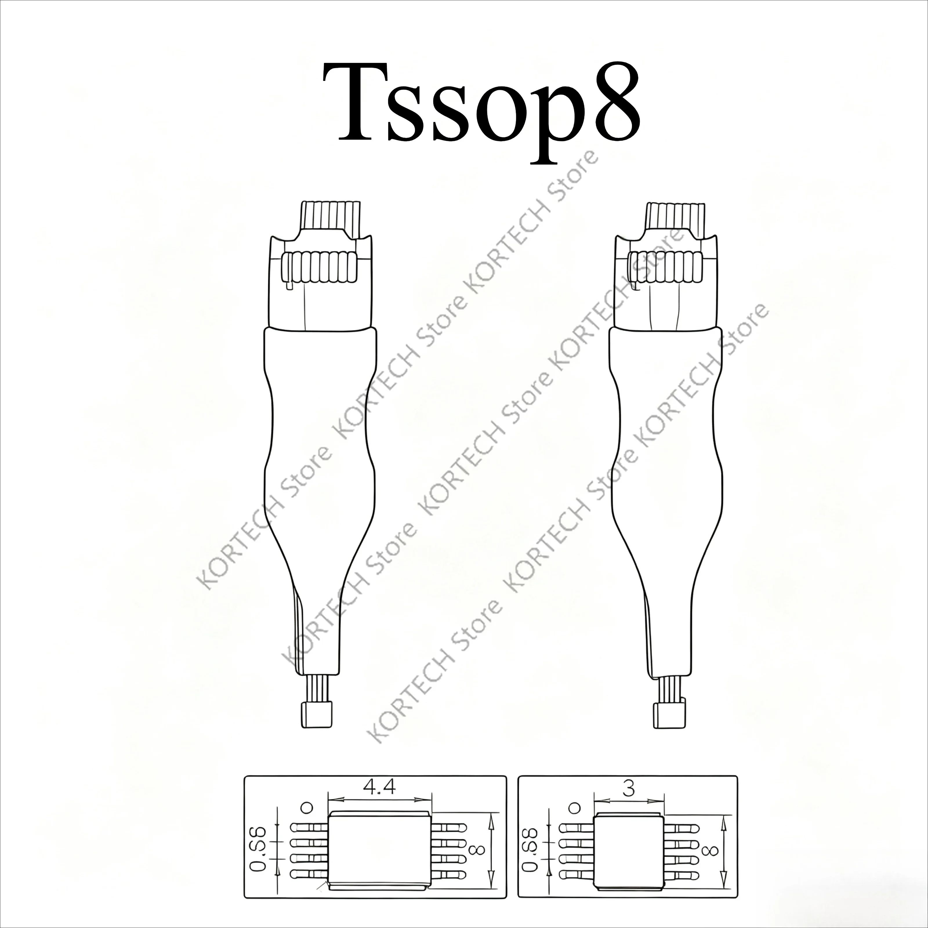 1PCS Tssop8 burning cable probe PCB chip burning test fixture probe download programming