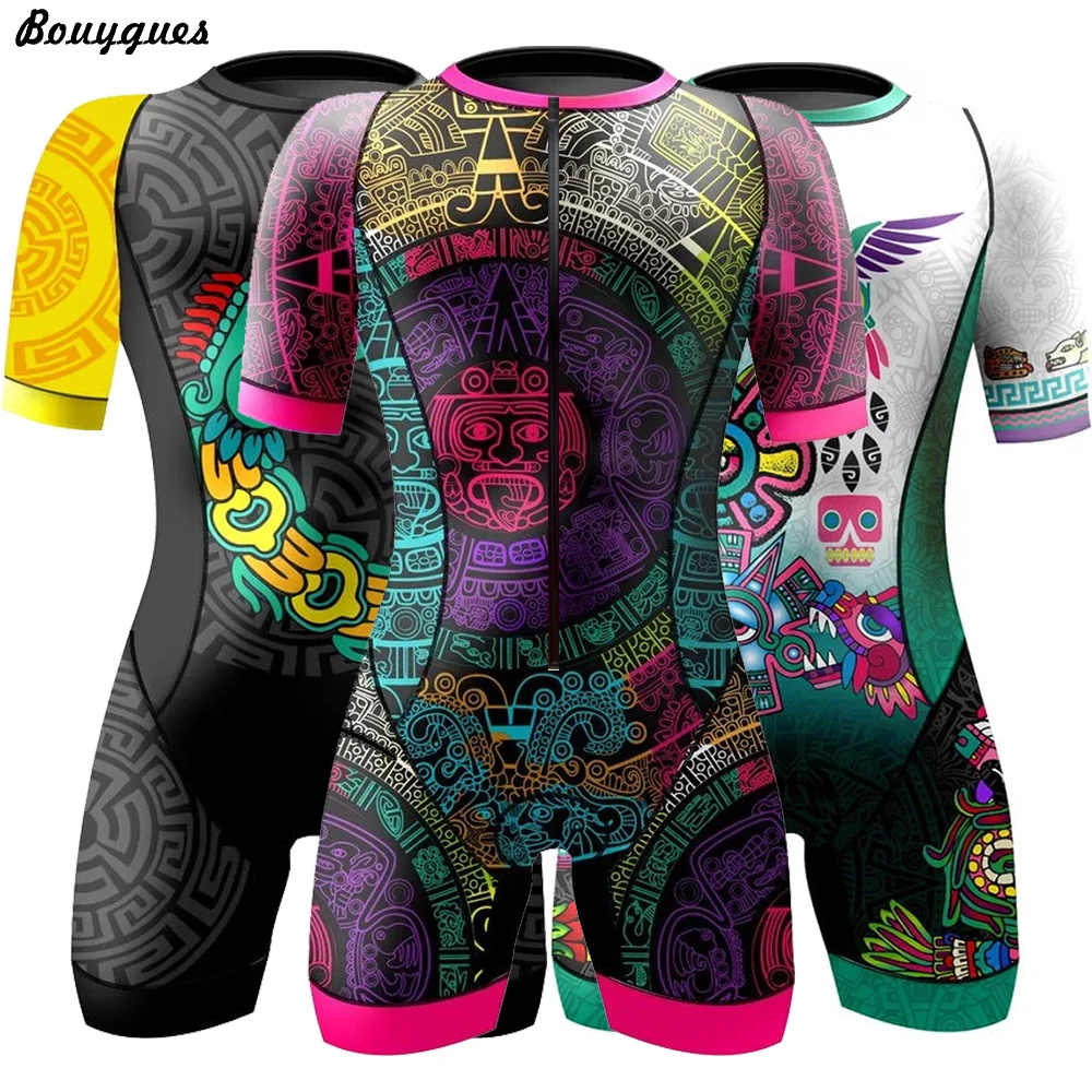 Mexico Men Women Professional  Clothes Short Sleeve Cycling Skinsuits Sets Conjunto Feminino Ciclismo Jumpsuit Kit