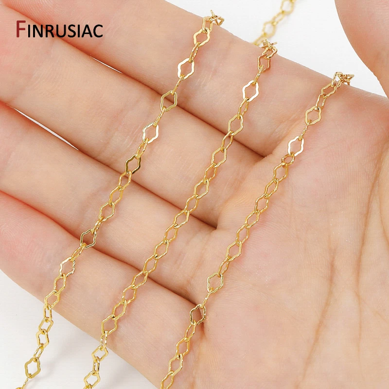 

18K Gold Plated Brass 3.5*4.5mm Link Chain Bulk Chains for DIY Necklace Bracelet Jewelry Making Accessories Wholesale