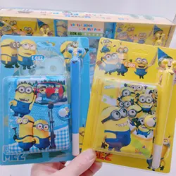 Cartoon Minionses Cute Notebook Diary Planner Mini libri con penna a sfera Set bambini stazionari Writing Pads materiale scolastico