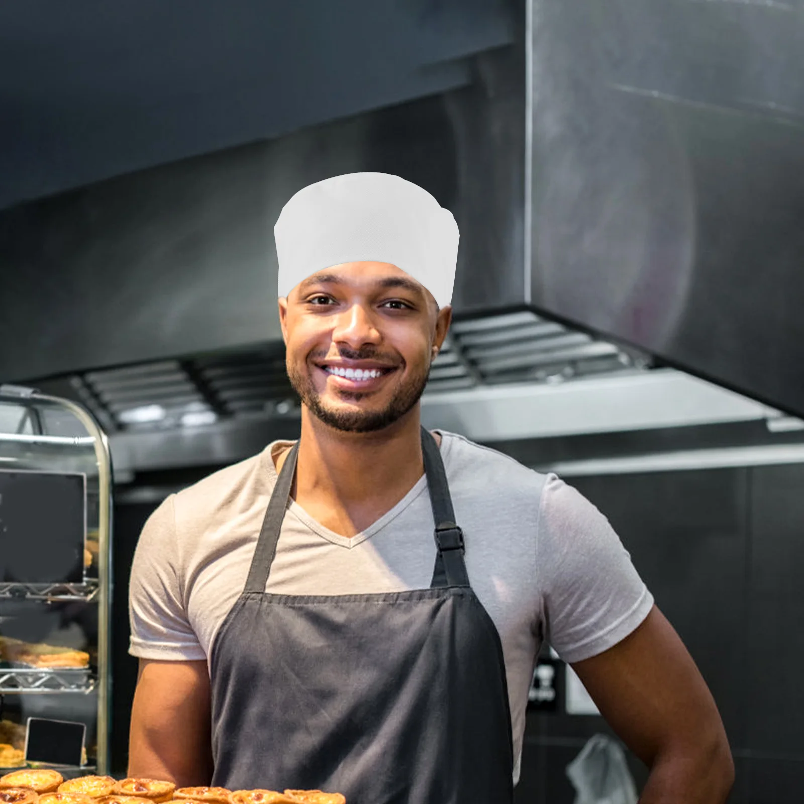 

White Chef Hats for Women Men Kitchen Cook Uniform Serving Hats Breathable Cotton Material Restaurant Caps Workwear