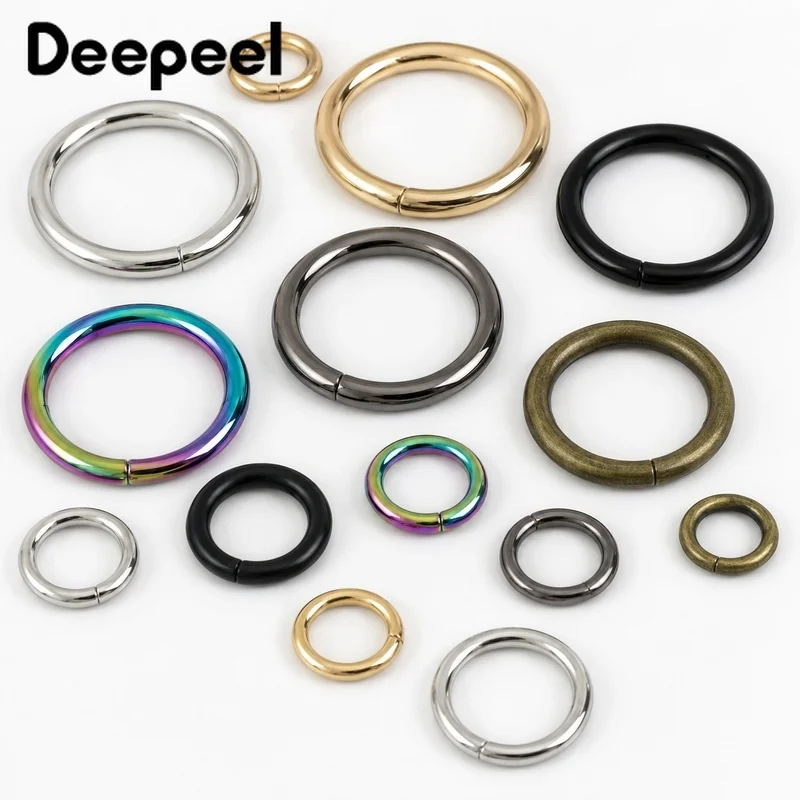 10/20Pcs 13-50mm Metal O Ring Buckles Zinc Alloy Round Connectors for Bag Straps Dog Collars Belts Chains Leather Craft Hardware