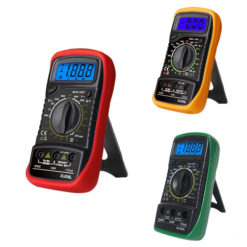 LJL-XL830L Handheld Digital Multimeter LCD Backlight Portable AC/DC Ammeter Voltmeter Ohm Voltage Tester Meter Multimetro