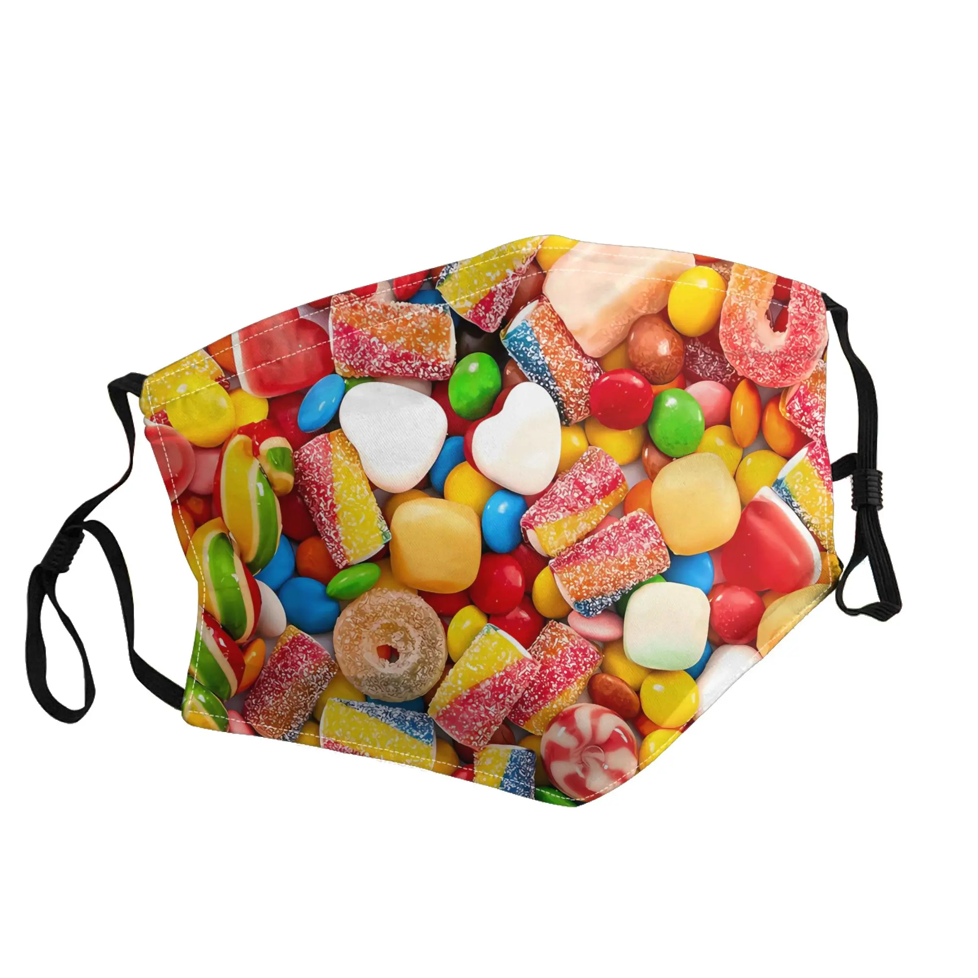 

Colorful Gummy Candy Mask Unisex Outdoor Fashion Printed