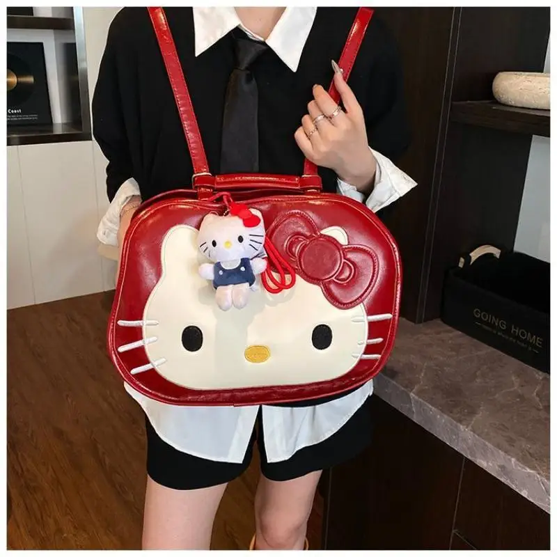

Sanrio универсальный рюкзак большой емкости Hello Kitty, милый студенческий дорожный новый многофункциональный модный рюкзак через плечо на одно плечо