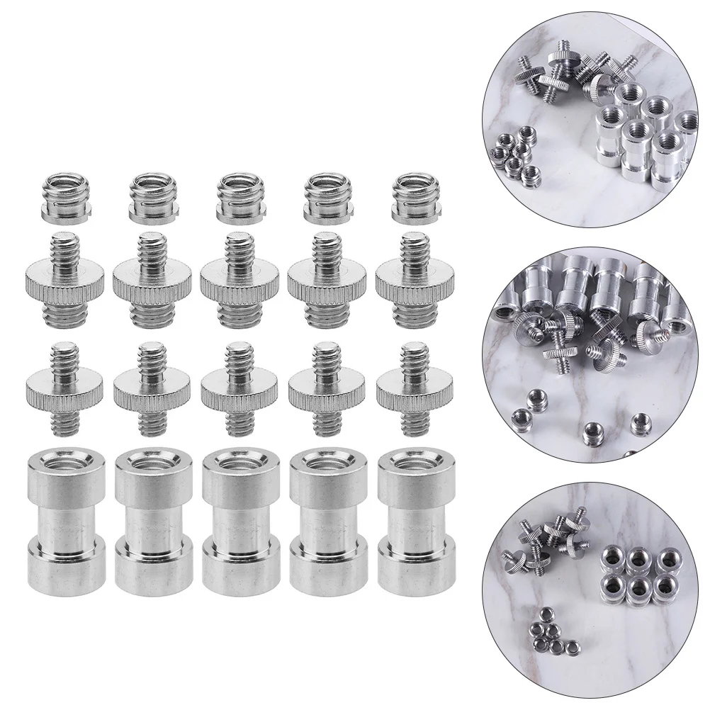 

1 Set 1/4 To 3/8 Inch Metal Converter Screw Adapter Mount For Camera Durable Lightweight High-Strength Threaded Screws For