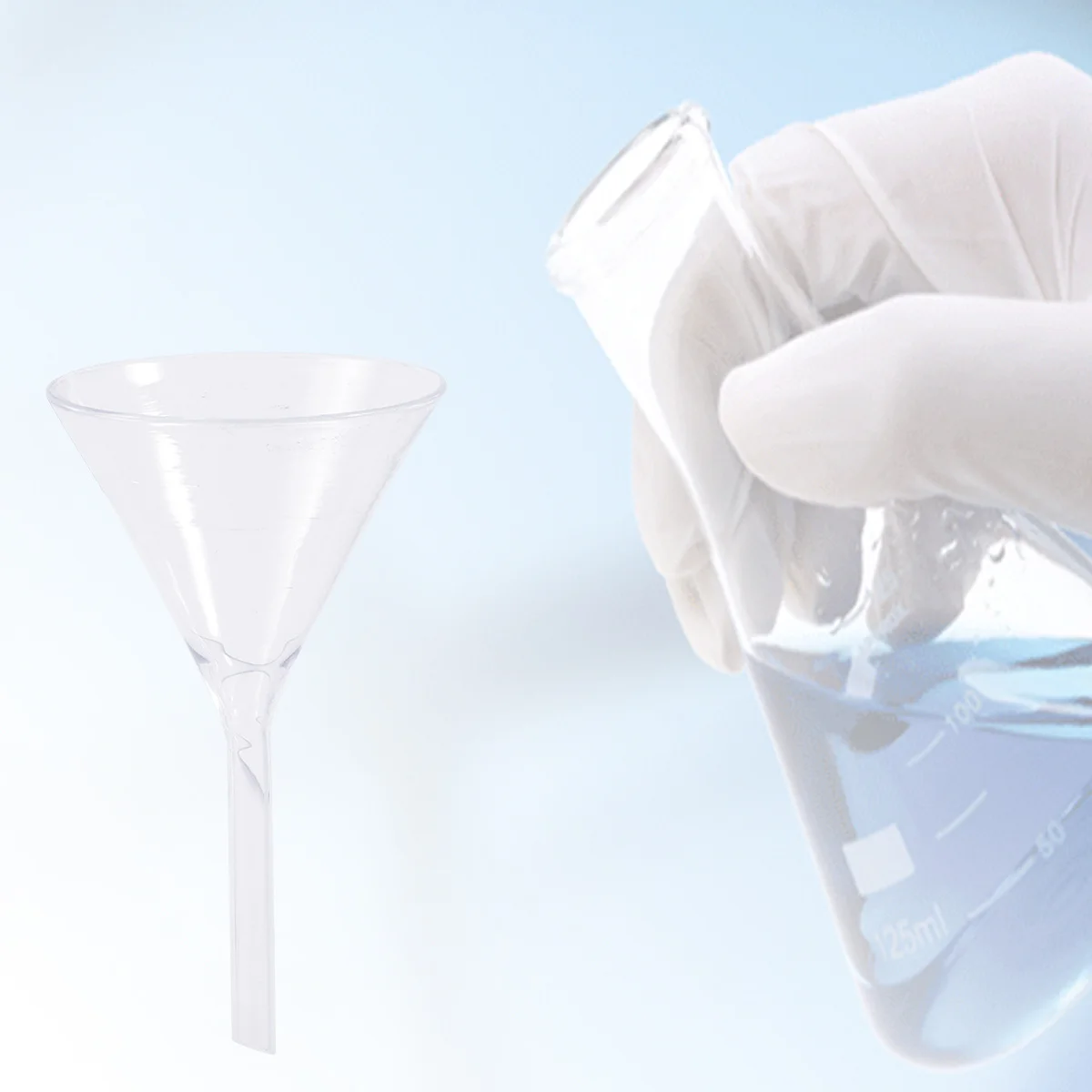 

5Pcs Solid Triangle Funnel Glass Material Lightweight Lab Feeding Funnel 50Mm for Chemistry Experiments Environmentally Friendly