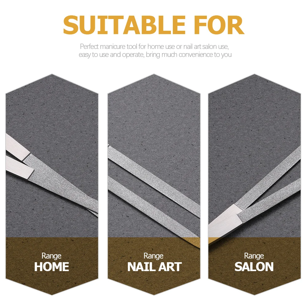 

3pcs Stainless Steel Files Manicure Tools Sided Silver Nail Care Files Practical Nail Art Tools Home Salon Travel Use